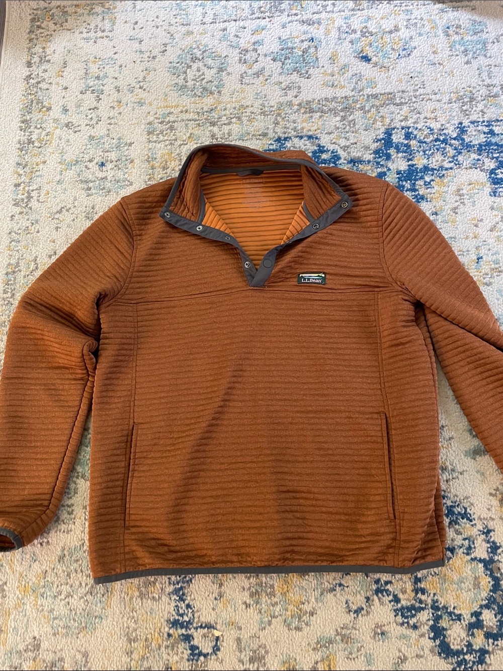L.L. Bean Men’s Rust Brown Ribbed  Pullover